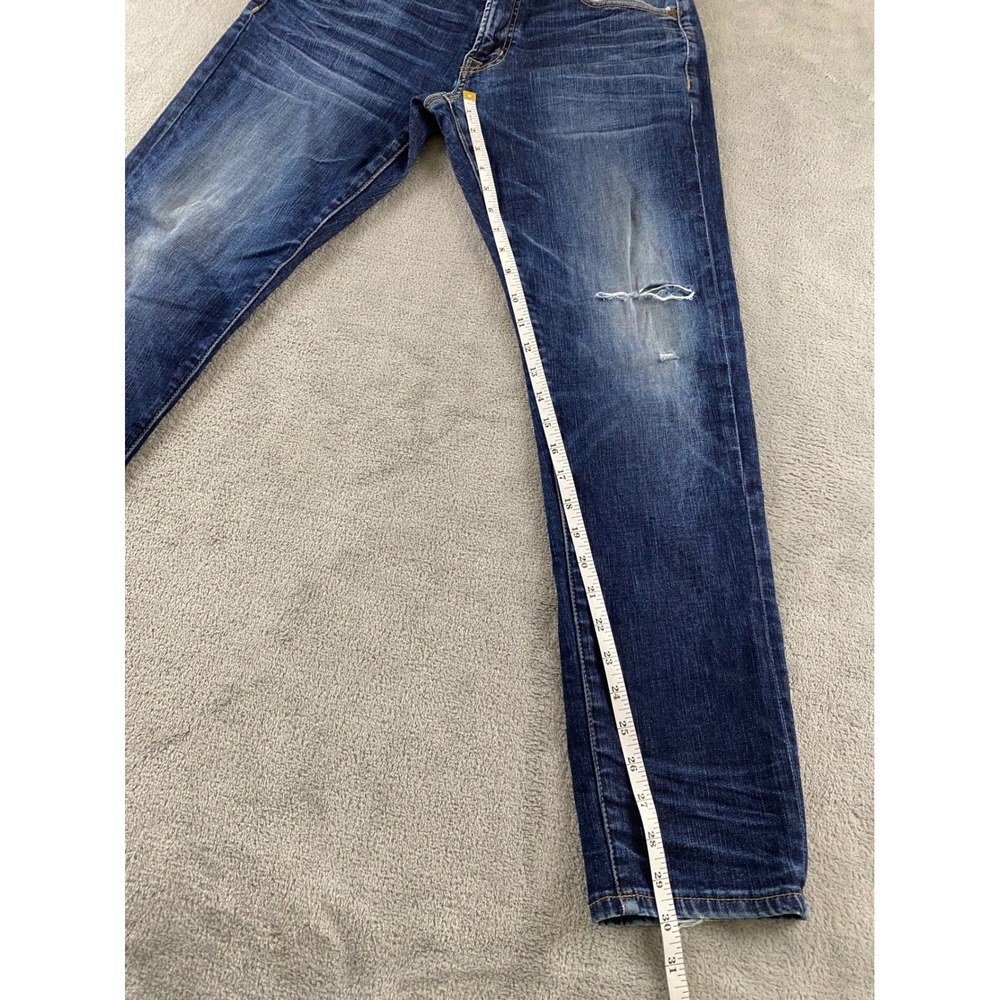 American Eagle Mens Next Level Flex Slim Taper Distressed Dark Wash Jeans 32x30 - Picture 10 of 16